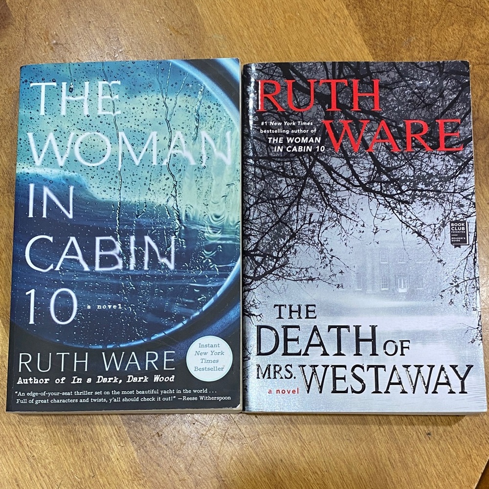 Bundle of 2, Ruth Ware, paperback books.